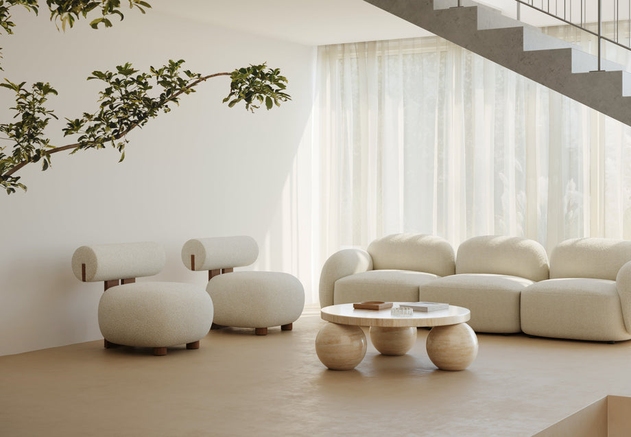 GigiGigi - Gigi Three Seater Sofa, White Boucle