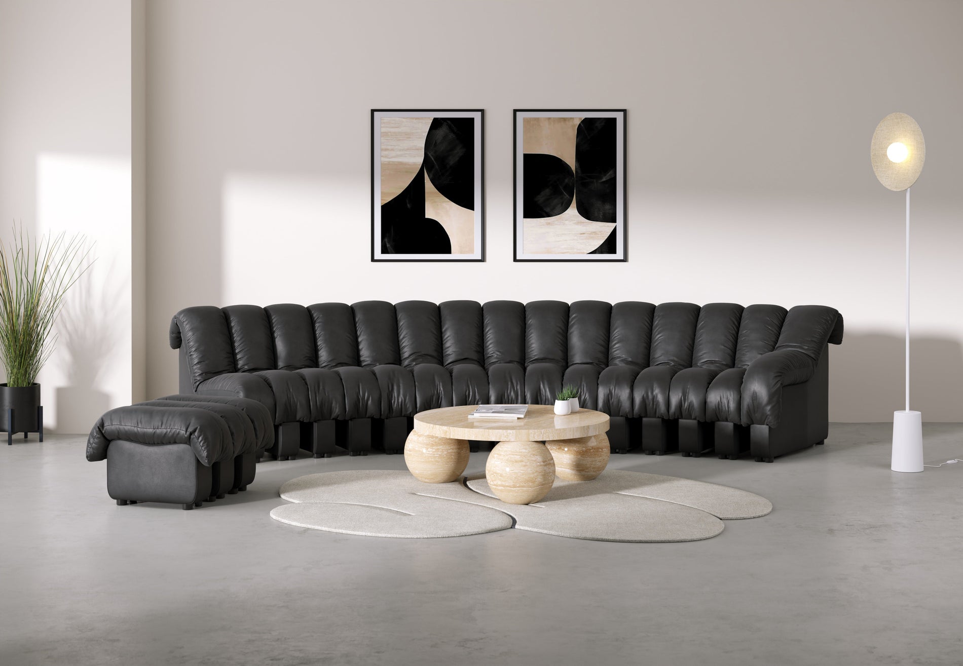 DS 600Schwarzes veganes Leder