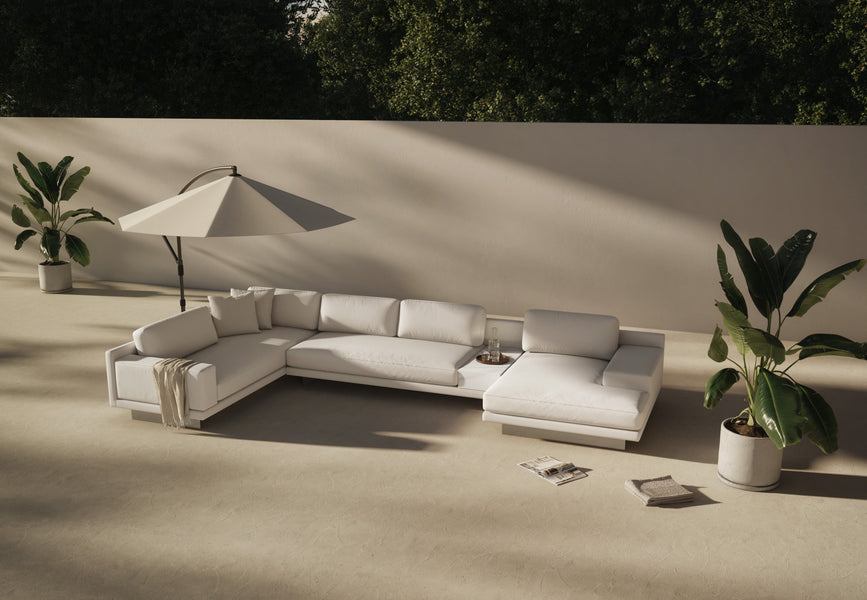 AlessioAlessio - Alessio Outdoor Module, Three Seater Sofa, Left Arm, Shell Performance Weave