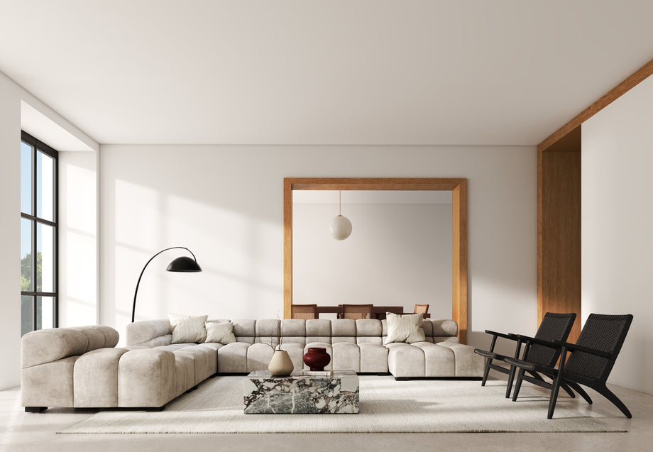 TuftyBeige Gray Chenille