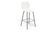 Aarhus counter stool front angled view product shot on white background, modern seating for contemporary areas, offices, and workspaces, white colour.