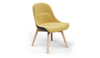 Bloom Beech Wood Office Chair by Quell Design – a modern Scandinavian-style chair with a smooth contoured seat upholstered in linen velvet and eco-friendly synthetic leather detailing. Featuring natural beech wood legs that provide strength and stability, this elegant and ergonomic chair combines minimalist design with lasting comfort. Perfect for collaborative workspaces, dining areas, and contemporary interiors seeking timeless simplicity and sustainability.