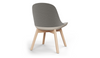 Bloom Beech Wood Office Chair by Quell Design – a modern Scandinavian-style chair with a smooth contoured seat upholstered in linen velvet and eco-friendly synthetic leather detailing. Featuring natural beech wood legs that provide strength and stability, this elegant and ergonomic chair combines minimalist design with lasting comfort. Perfect for collaborative workspaces, dining areas, and contemporary interiors seeking timeless simplicity and sustainability.