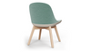Bloom Beech Wood Office Chair by Quell Design – a modern Scandinavian-style chair with a smooth contoured seat upholstered in linen velvet and eco-friendly synthetic leather detailing. Featuring natural beech wood legs that provide strength and stability, this elegant and ergonomic chair combines minimalist design with lasting comfort. Perfect for collaborative workspaces, dining areas, and contemporary interiors seeking timeless simplicity and sustainability.