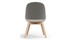 Bloom Beech Wood Office Chair by Quell Design – a modern Scandinavian-style chair with a smooth contoured seat upholstered in linen velvet and eco-friendly synthetic leather detailing. Featuring natural beech wood legs that provide strength and stability, this elegant and ergonomic chair combines minimalist design with lasting comfort. Perfect for collaborative workspaces, dining areas, and contemporary interiors seeking timeless simplicity and sustainability.
