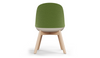 Bloom Beech Wood Office Chair by Quell Design – a modern Scandinavian-style chair with a smooth contoured seat upholstered in linen velvet and eco-friendly synthetic leather detailing. Featuring natural beech wood legs that provide strength and stability, this elegant and ergonomic chair combines minimalist design with lasting comfort. Perfect for collaborative workspaces, dining areas, and contemporary interiors seeking timeless simplicity and sustainability.