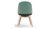 Bloom Beech Wood Office Chair by Quell Design – a modern Scandinavian-style chair with a smooth contoured seat upholstered in linen velvet and eco-friendly synthetic leather detailing. Featuring natural beech wood legs that provide strength and stability, this elegant and ergonomic chair combines minimalist design with lasting comfort. Perfect for collaborative workspaces, dining areas, and contemporary interiors seeking timeless simplicity and sustainability.