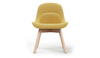 Bloom Beech Wood Office Chair by Quell Design – a modern Scandinavian-style chair with a smooth contoured seat upholstered in linen velvet and eco-friendly synthetic leather detailing. Featuring natural beech wood legs that provide strength and stability, this elegant and ergonomic chair combines minimalist design with lasting comfort. Perfect for collaborative workspaces, dining areas, and contemporary interiors seeking timeless simplicity and sustainability.