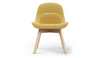 Bloom Beech Wood Office Chair by Quell Design – a modern Scandinavian-style chair with a smooth contoured seat upholstered in linen velvet and eco-friendly synthetic leather detailing. Featuring natural beech wood legs that provide strength and stability, this elegant and ergonomic chair combines minimalist design with lasting comfort. Perfect for collaborative workspaces, dining areas, and contemporary interiors seeking timeless simplicity and sustainability.