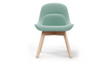 Bloom Beech Wood Office Chair by Quell Design – a modern Scandinavian-style chair with a smooth contoured seat upholstered in linen velvet and eco-friendly synthetic leather detailing. Featuring natural beech wood legs that provide strength and stability, this elegant and ergonomic chair combines minimalist design with lasting comfort. Perfect for collaborative workspaces, dining areas, and contemporary interiors seeking timeless simplicity and sustainability.