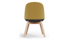 Bloom Beech Wood Office Chair by Quell Design – a modern Scandinavian-style chair with a smooth contoured seat upholstered in linen velvet and eco-friendly synthetic leather detailing. Featuring natural beech wood legs that provide strength and stability, this elegant and ergonomic chair combines minimalist design with lasting comfort. Perfect for collaborative workspaces, dining areas, and contemporary interiors seeking timeless simplicity and sustainability.