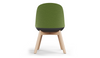 Bloom Beech Wood Office Chair by Quell Design – a modern Scandinavian-style chair with a smooth contoured seat upholstered in linen velvet and eco-friendly synthetic leather detailing. Featuring natural beech wood legs that provide strength and stability, this elegant and ergonomic chair combines minimalist design with lasting comfort. Perfect for collaborative workspaces, dining areas, and contemporary interiors seeking timeless simplicity and sustainability.